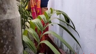 Horny Tamil aunty takes a young dick in her garden