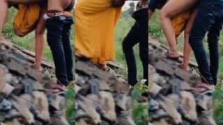 Outdoor Marathi sex MMS of a desi laborer and her owner